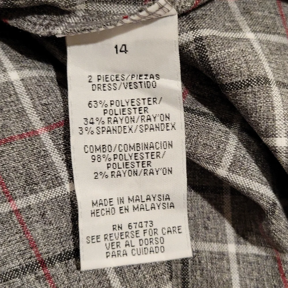 Danny & Nicole gray tartan plaid maxi dress 14 - Picture 4 of 8